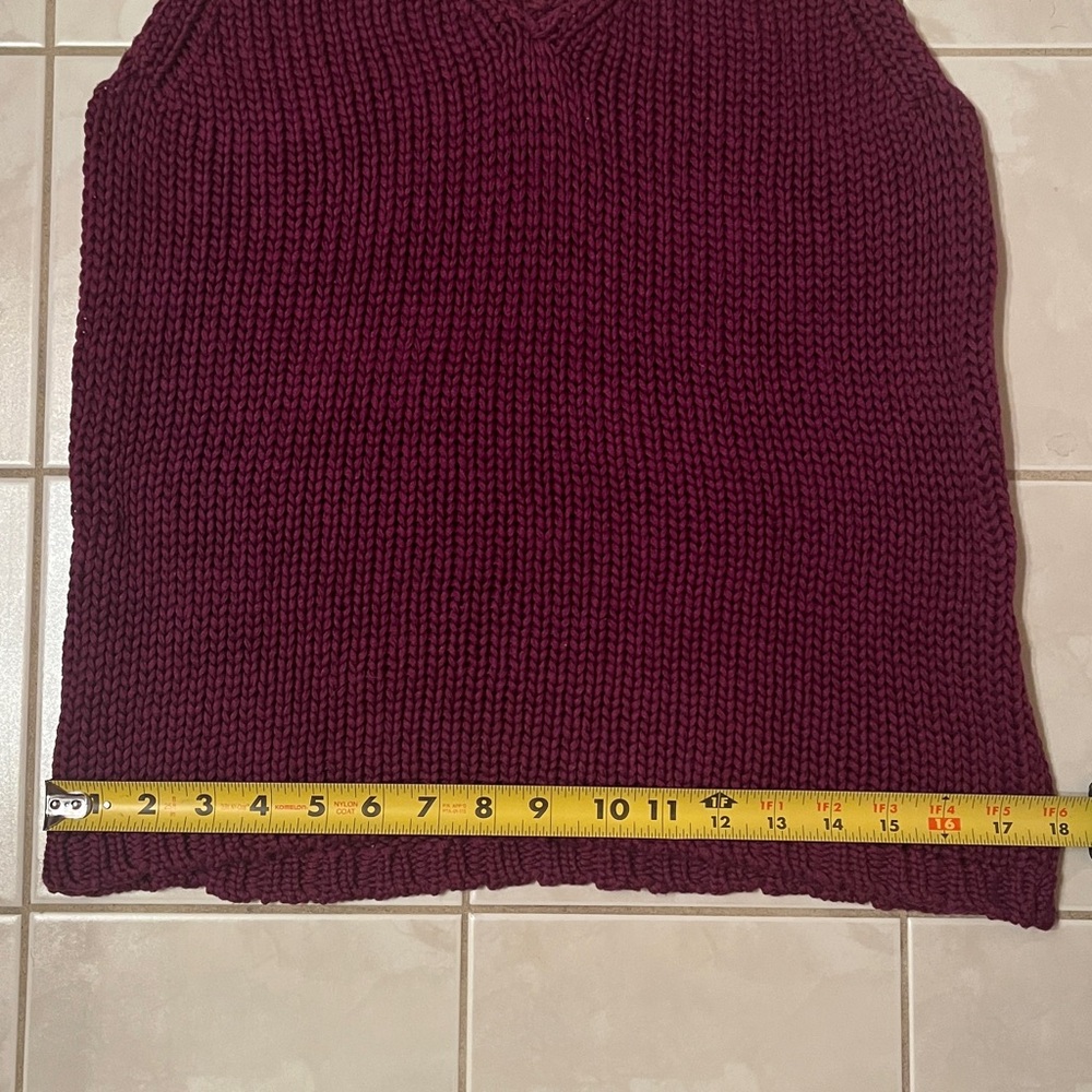 Banana Republic Purple Burgundy Knit 100% Cotton Sweater Tank Vest - Picture 8 of 11